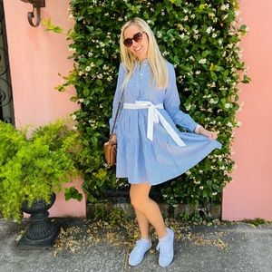 Banker Blue Striped Dress